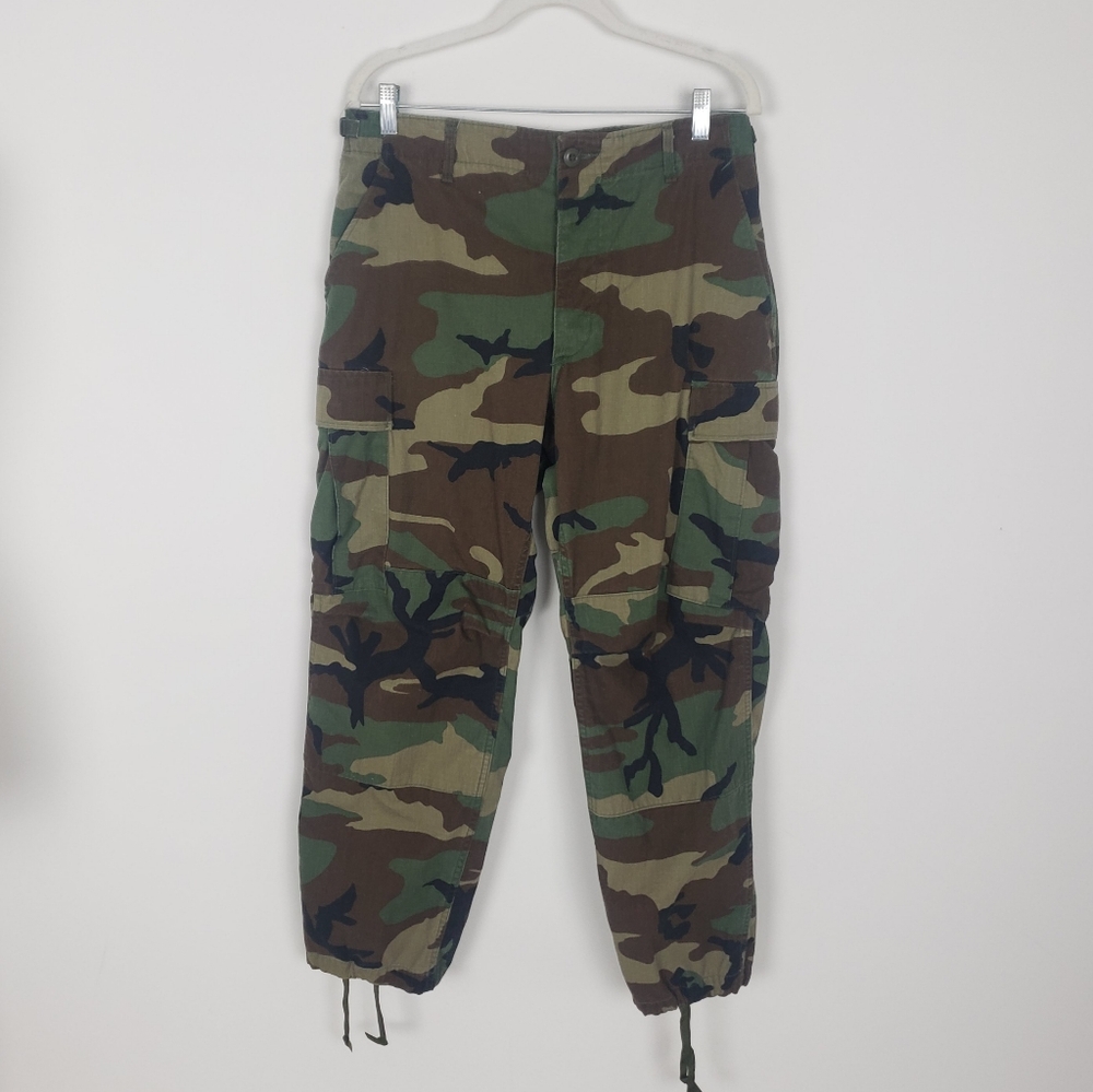 Vtg Woodland Green and Brown Cargo Pants with Tactical Design